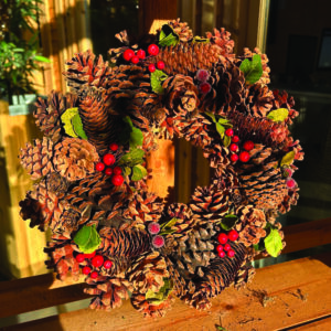 Osbourne Red Berry Pinecone Christmas Wreath - 33cm