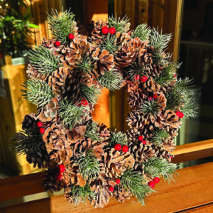 Osbourne Pinecone & Red Berry Wreath - 33cm