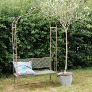 Osbourne Coverdale Metal Garden Arbour - Antique Blue Rust
