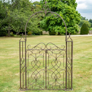 Osbourne Marriott Metal Gated Garden Arch - Brown Rusty