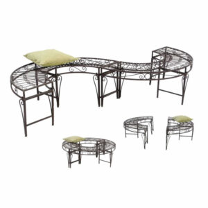 Osbourne Set of 2 Metal Curved Bench Seats