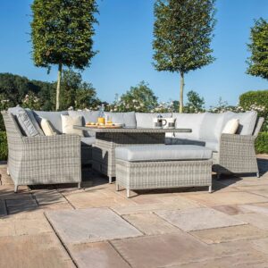 Stratford 6-8 Seater Royal U-Shaped Rattan Sofa Set with Rising Table