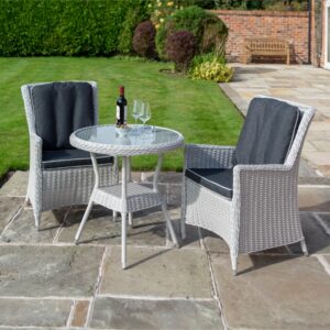 Prestbury Rattan Bistro Set - Putty Grey