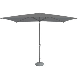 RC 2.4m x 3m Crank And Tilt Rectangular Parasol With Powder Coated Pole - Grey