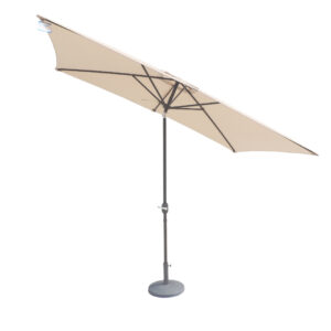 RC 2.4m x 3m Crank And Tilt Rectangular Parasol With Powder Coated Pole - Ivory