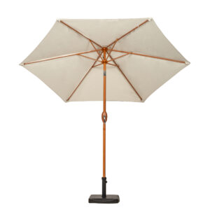 RC 2.5m Woodlook Crank And Tilt Parasol - Ivory