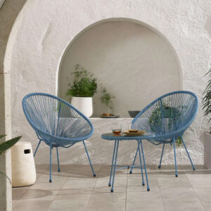 RC Monaco Egg Chair Bistro Set - Blue