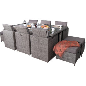 RC Paris 10 Seater Rectangular Rattan Cube Set