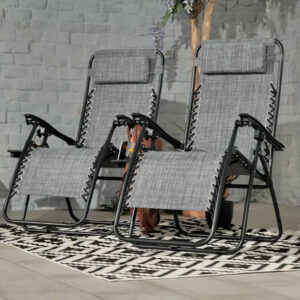 RC Zero Gravity Relaxer Chair With Drink & Phone Holder - Grey