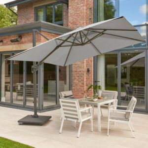 Shoebill Aluminium 3m LED Cantilever Parasol - Light Grey