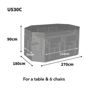 Ultimate Protector Rectangular Patio Set Cover - 6 Seat - Charcoal