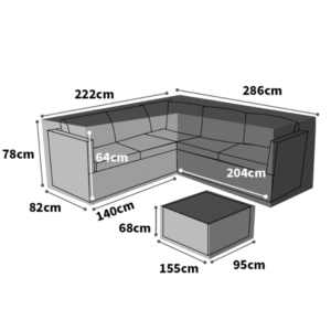 Ultimate Protector Corner Sofa Set Cover - Right Side Long - Large - Charcoal