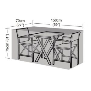 Premium Super Tough 2 Seater Large Bistro Set Cover - Black