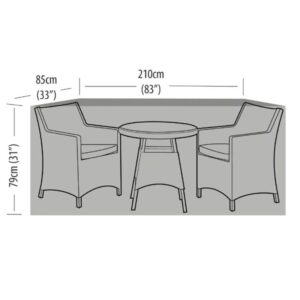 Premium Super Tough 2 Seater Extra Large Bistro Set Cover - Black