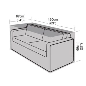 Super Tough 2 Seater Small Sofa Cover - Black