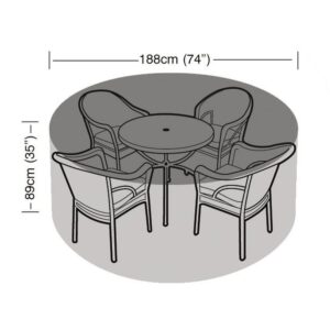 Super Tough 4-6 Seater Round Furniture Set Cover - Black