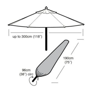 Super Tough Large Parasol Cover - Black