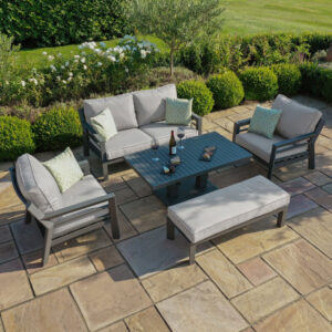 MZ New York 6 Seater Aluminium Sofa Set with Rising Table