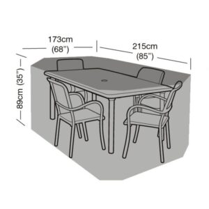 Premium Super Tough 4 Seater Rectangular Furniture Set Cover - Black
