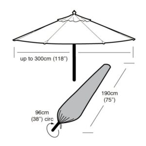 Premium Super Tough Large Parasol Cover - Black