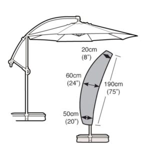 Premium Super Tough Small Sail Parasol Cover - Black