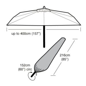 Premium Super Tough Extra Large Parasol Cover - Green