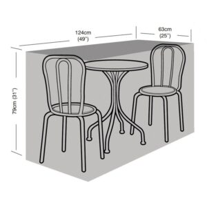 Super Tough 2 Seater Small Bistro Set Cover - Black