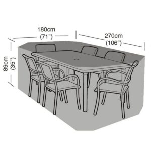 Super Tough 6 Seater Rectangular Furniture Set Cover - Black