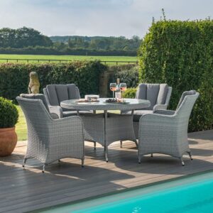 MZ Ascot 4 Seat Round Dining Set