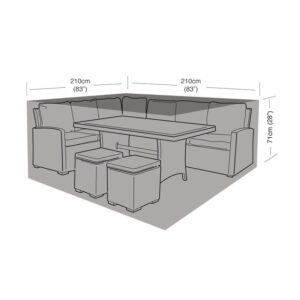 Premium Super Tough Compact Square Casual Dining Set Cover - Black