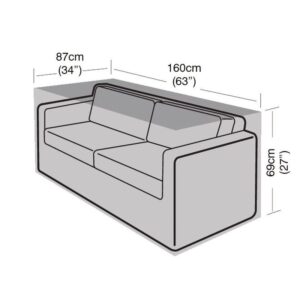 Premium Super Tough 2 Seater Small Sofa Cover - Black