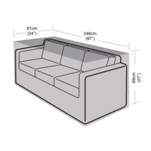 Premium Super Tough 3 Seater Small Sofa Cover - Black