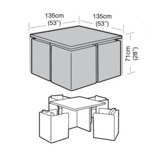 Super Tough 4 Seater Large Cube Set Cover - Black