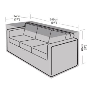 Super Tough 3 Seater Large Sofa Cover - Black
