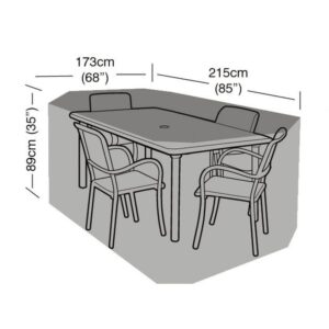 Super Tough 4 Seater Rectangular Furniture Set Cover - Black