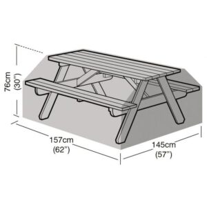 Super Tough 7 Seater Picnic Table Cover - Black